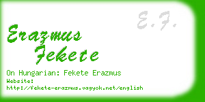 erazmus fekete business card